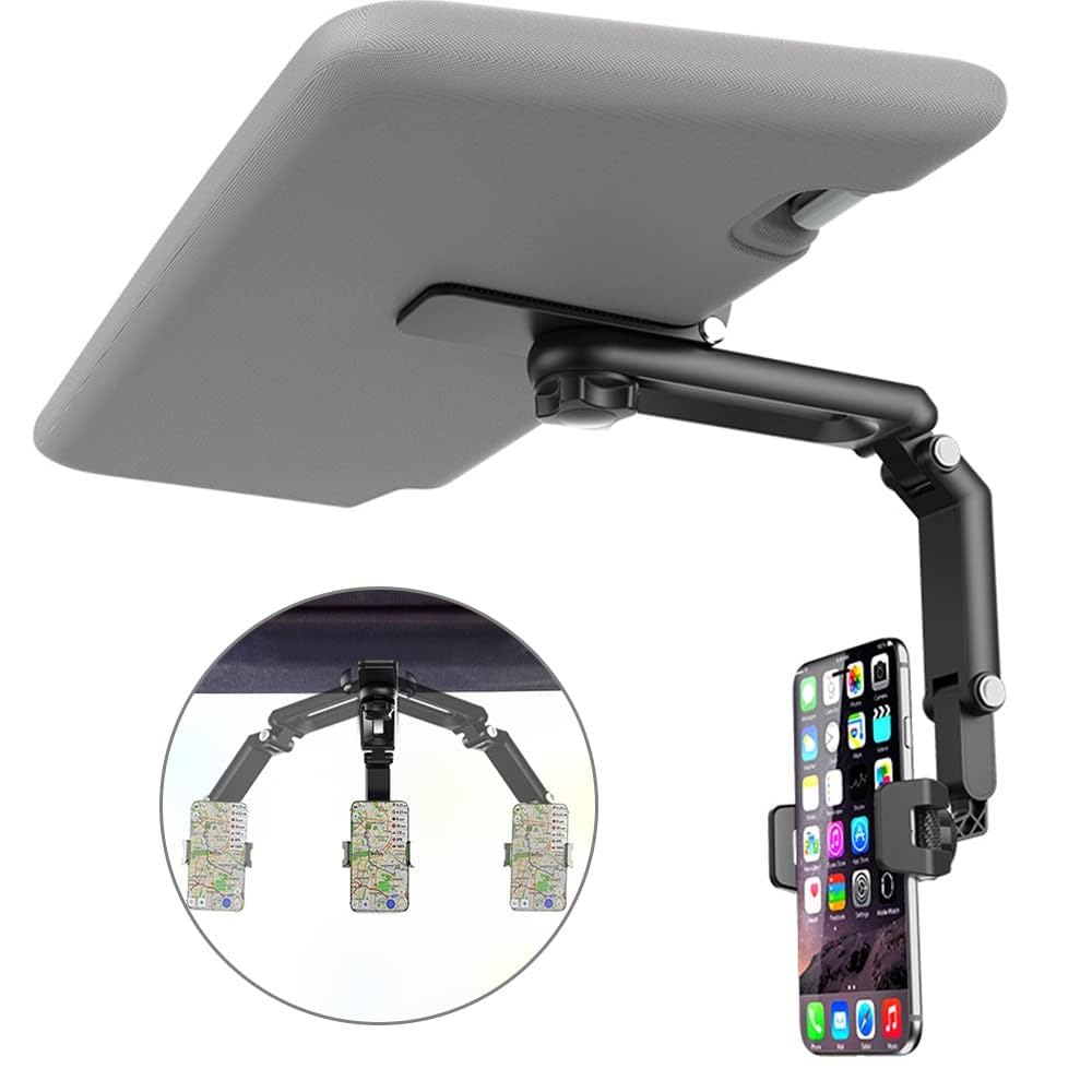 BodkiZone Sun Visor Car Phone Holder Mount Multifunctional Cell Phone Stand Universal Adjustable Arm Cradles Car Holder Mount Phone Car Clip Mount for Sun Visor Rearview Mirror Steering Wheel (B0D8JFCKWC) Amazon Price History, Amazon Price Tracker