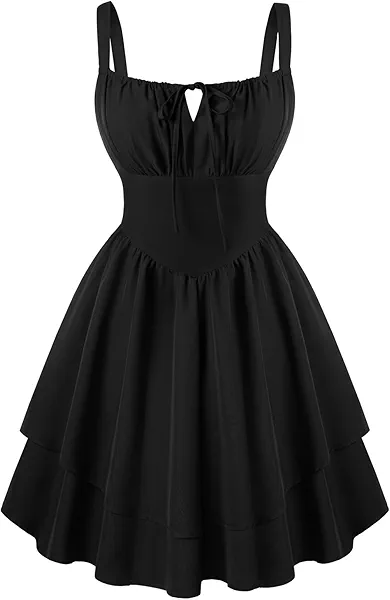 Scarlet Darkness Mini Corset Dress for Women Teens Ruffle Sundress Homecoming Dresses
