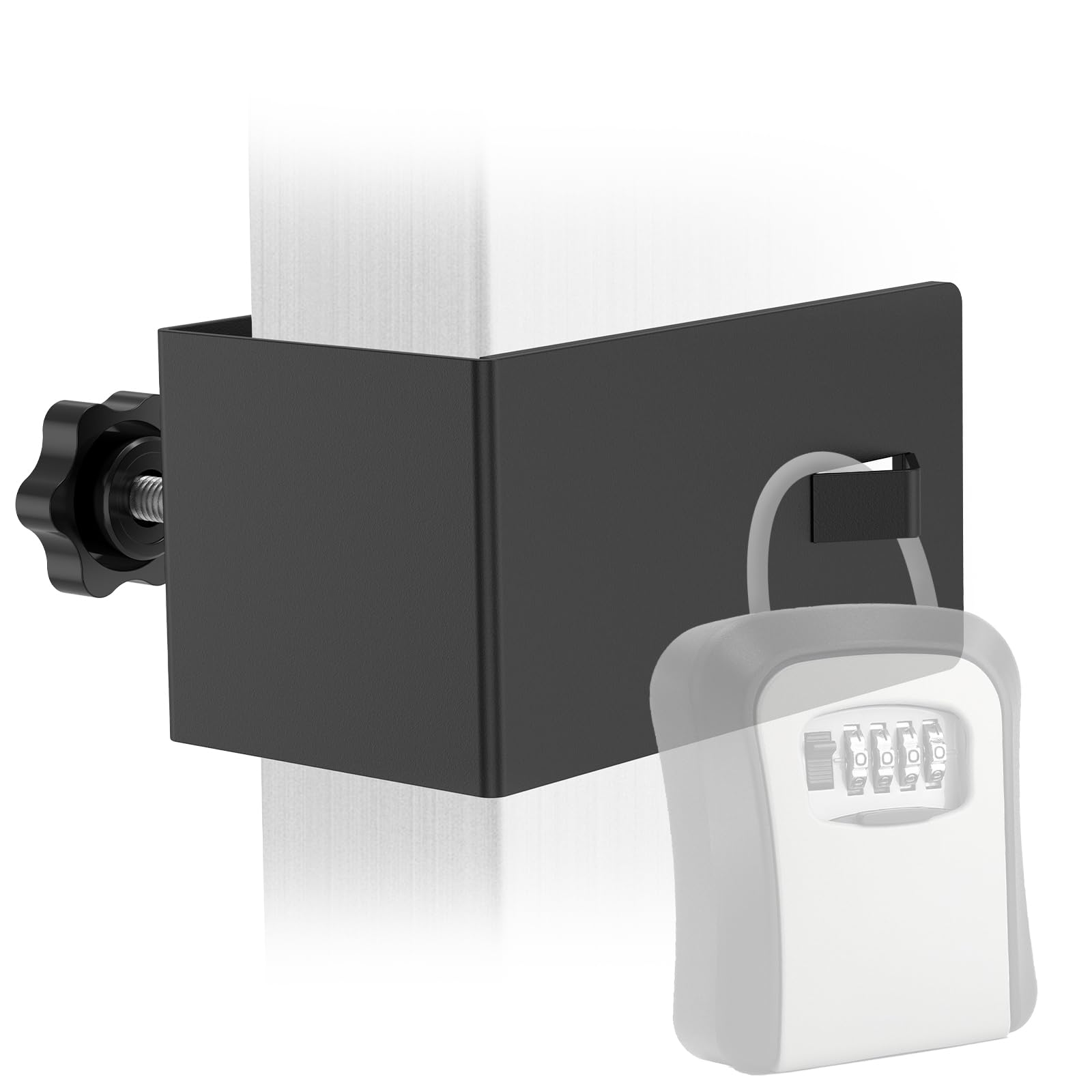 Adjustable Lock Box Door Mount Bracket Stainless Steel Over Door Key Safe Hanger with Scratch-Free EVA Foam No-Drill Security Keybox Hook Suit for Keys/Airbnb Hosts/Emergency Access