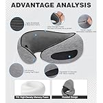 Travel Neck Pillow, Newly Upgraded Hooded Neck Pillow , 100% Pure Memory Foam Travel Pillow for Flight Headrest Sleep,Windproof and heat preservation,Suitable for use in Outdoor/Plane/Car/Office - Image 3