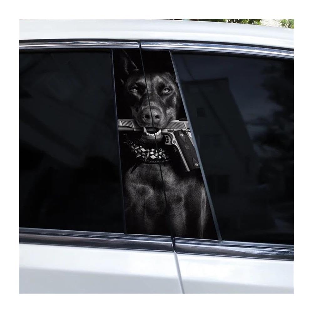 Decorative Items 2pcs Animal Pattern Car B-Pillar Scratch Resistant Decoration Decals(G)