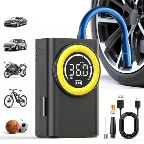 Tire Inflator Portable Air Compressor,150 PSI Cordless Air Pump for Car Tires...