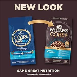 Wellness CORE RawRev Dry Canine Meals with Healthful Grains, Pure Elements, Made in USA with Actual Freeze-Dried Meat (Grownup, Ocean, 4 lbs)