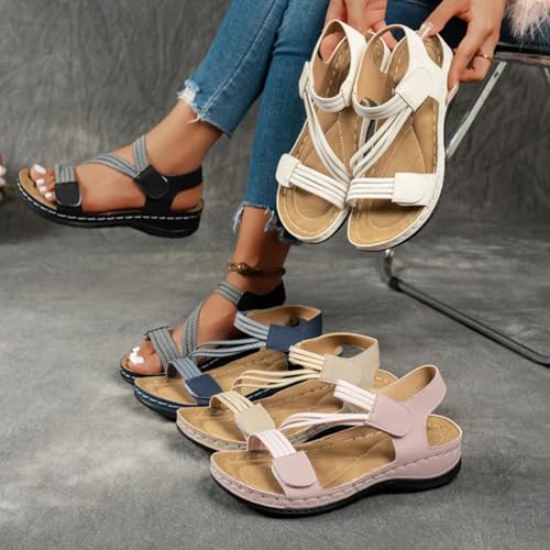 2025 Summer Orthopedic Sandal Diabetic Walking, Women's Summer Fisherman Sandals, Adjustable Ankle Strap Open-Toe2