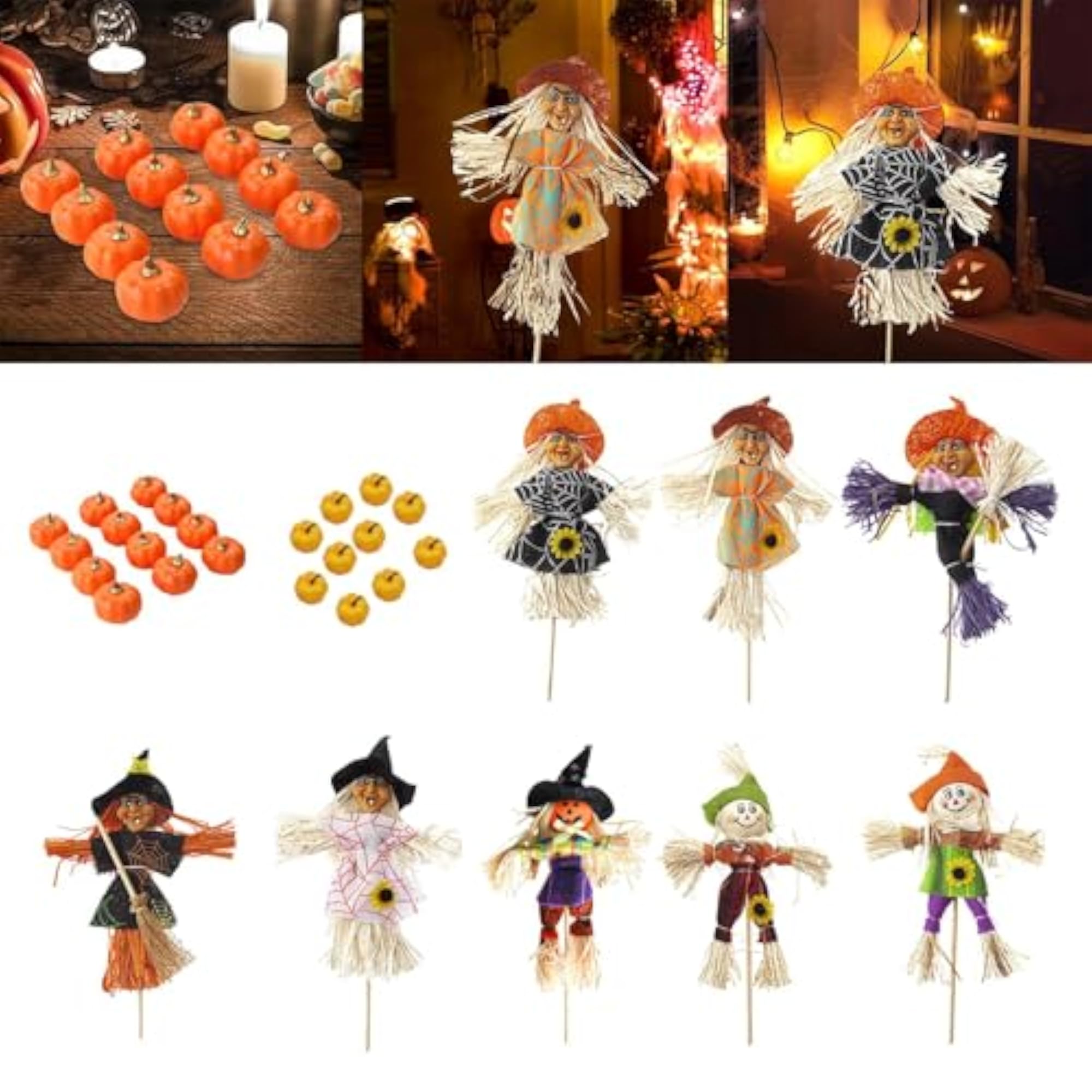 12Pcs Pumpkins Fall Harvest Decorative Pumpkins Set