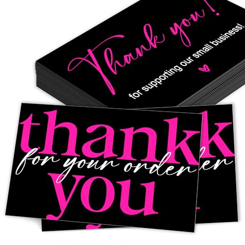 RYIGYWE 50PCS Customer Thank You Cards Thank You for Supporting