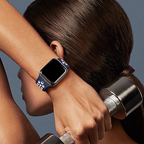 6 Pack Sport Bands Compatible With Apple Watch Band 38Mm 40Mm 41Mm 42Mm 44Mm 45Mm 49Mm For Men Women, Soft Silicone Waterproof Replacement Band For Iwatch Bands Series 8 7 6 5 4 3 2 1 Se/Ultra, Nike #TOP5