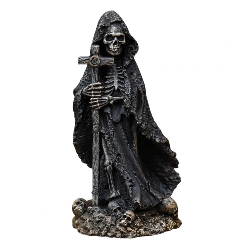 CTRLZS Skeleton Figurine Evils Grim Reaper for Halloween Home Decor Resin Statue Sculpture Ornament B