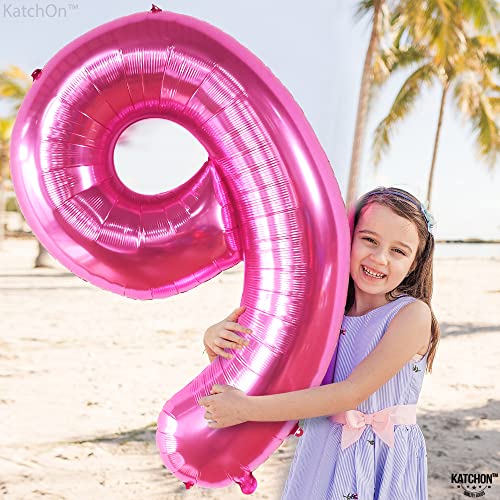 Image of KatchOn, Giant Hot Pink Number 9 Balloon- 40 Inch, 9th Birthday Decorations | Pink 9 Balloon Number For Pink Birthday Decorations, Foil 9 Birthday Balloon | 9th Anniversary Decoration | Pink Party Decor