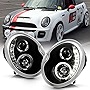 ACANII - For [Halogen Model] 2002-2006 Mini Cooper LED DRL Black Projector Headlights Headlamps, Driver & Passenger Side
