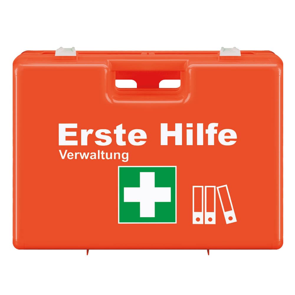 Erste-Hilfe-Station Premium Verwaltung, ASR A4.3/DIN 13157, 116 x 60 cm, Art.-Nr. 611680 | Pflasterspender | Augenspülflasche | Verbandkoffer