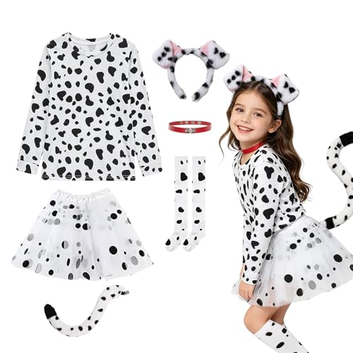 Disfraz de dálmata para perro 6 piezas set completo