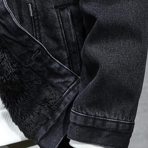 JEKE-DG Men Hoodie Jean Jacket Casual Slim Fit Denim Jacket Casual Long Sleeve Distressed Trucker Outwear with Hood4