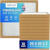 AIRFLUX Fiberglass Air Filter -20x20x2Air Filter 12 Pack - Non Pleated 20