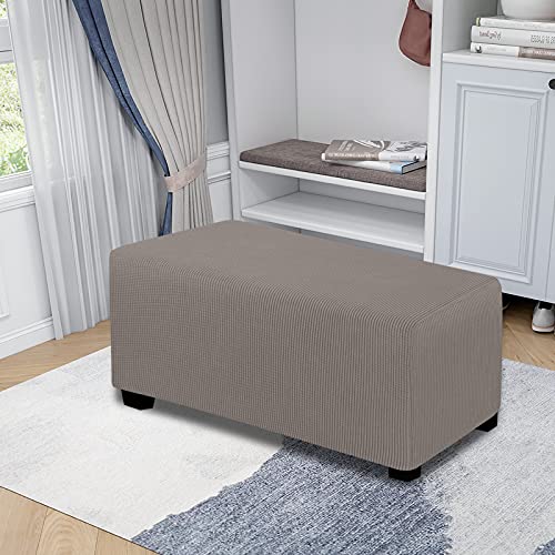 image for Easy-Going Stretch Ottoman Cover Folding Storage Stool Furniture Prote