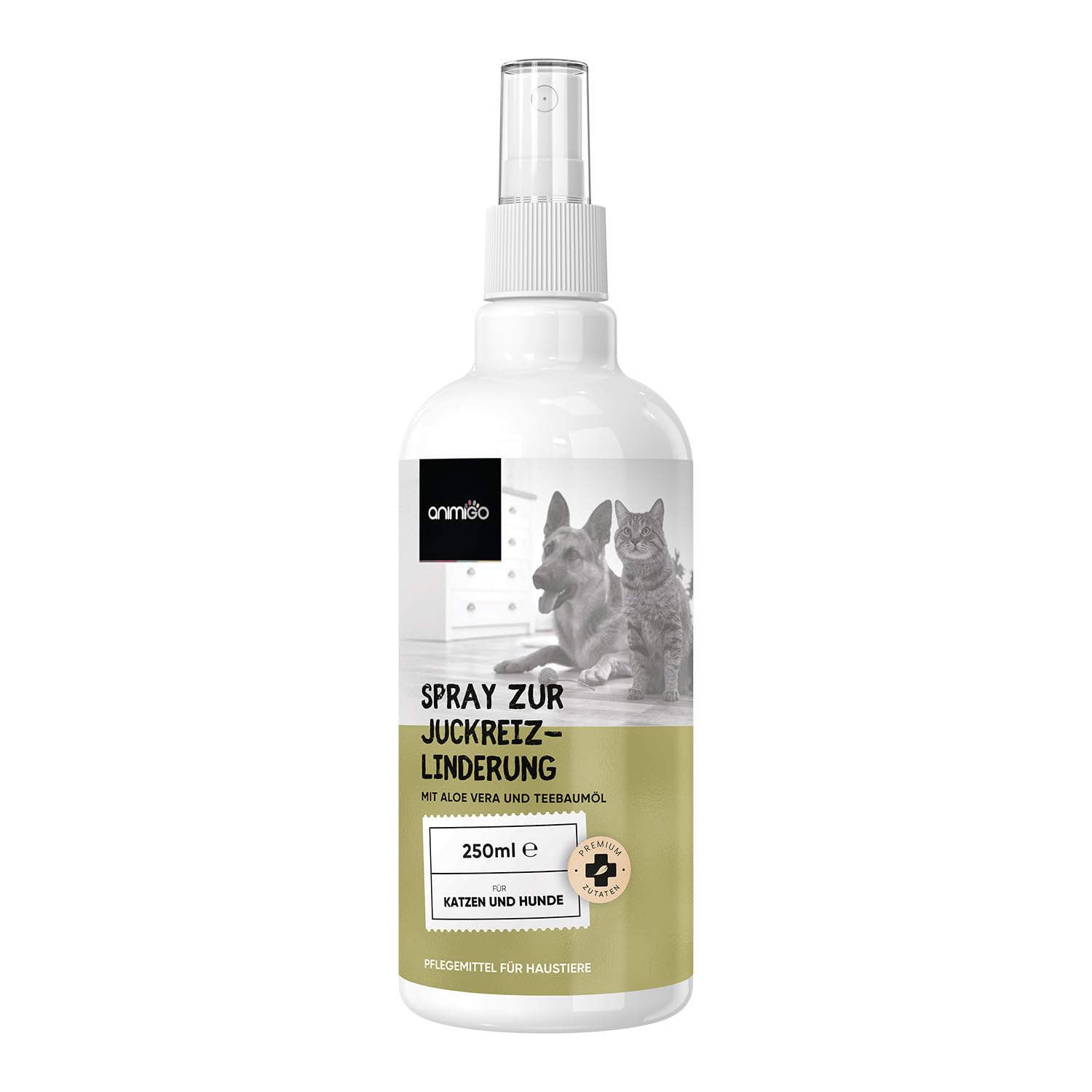 animigo Anti Juckreiz Spray - 250ml Fellpflege - Fr Hunde & Katzen - Mit Aloe  Vera, Teebauml, Nelkenl, Glyzerin, Rizinusl, Hexandiol - Fr alle  Altersgruppen - Hundespray gegen Juckreiz : Amazon.de: Haustier
