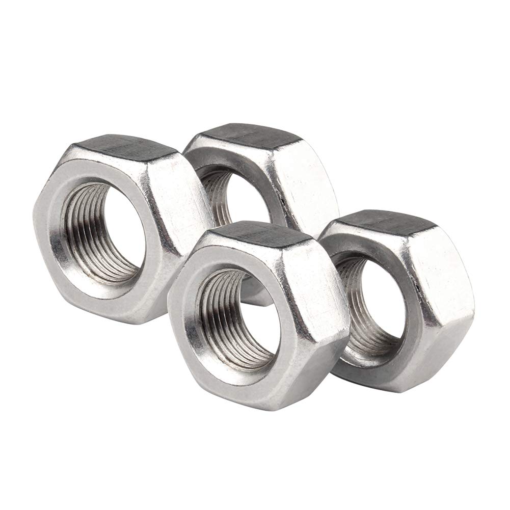 Yudesun Silver Hardware Tools Fasteners Hex Machine Screw Nuts - 304 Stainless Steel Hexagon Head Thread Insert Lock Nut M12 X 1.25 Mm Pitch