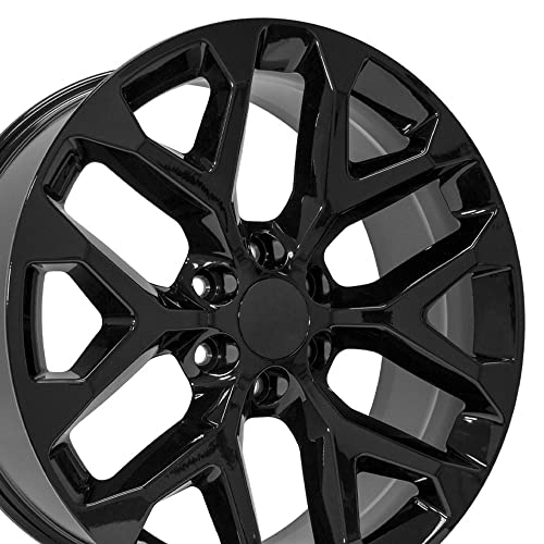 OE Wheels CV98B 22 Inch Rim Fits Silverado 1500 Snowflake Style 6x139.7 22x9...