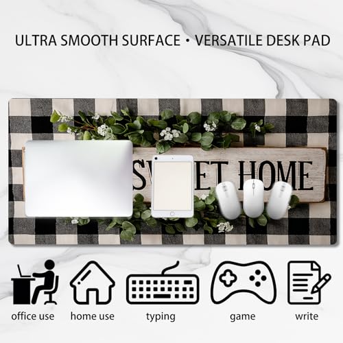 Image of Nuxovilar Professional Large Mouse Pad 11.8x31.4 Inch Polyester Desk Mat for Office Living Room Rustic Decor - Home Sweet Home