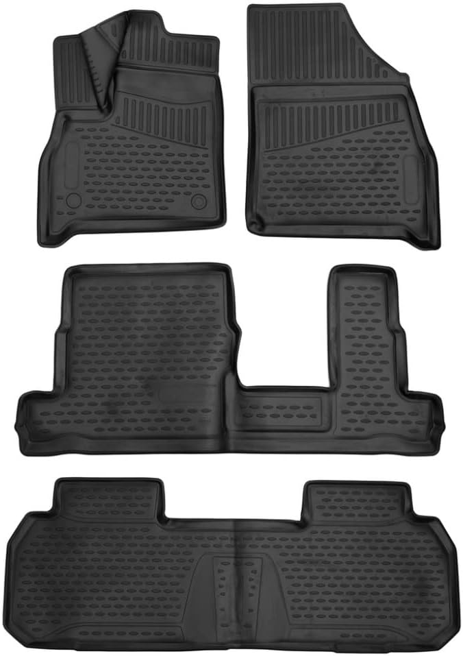 Fits 2018-2023 Chevrolet Traverse Floor Mats Front & 2nd and 3rd Row Liners with 2nd Row Bench Seat (8 Seater only)