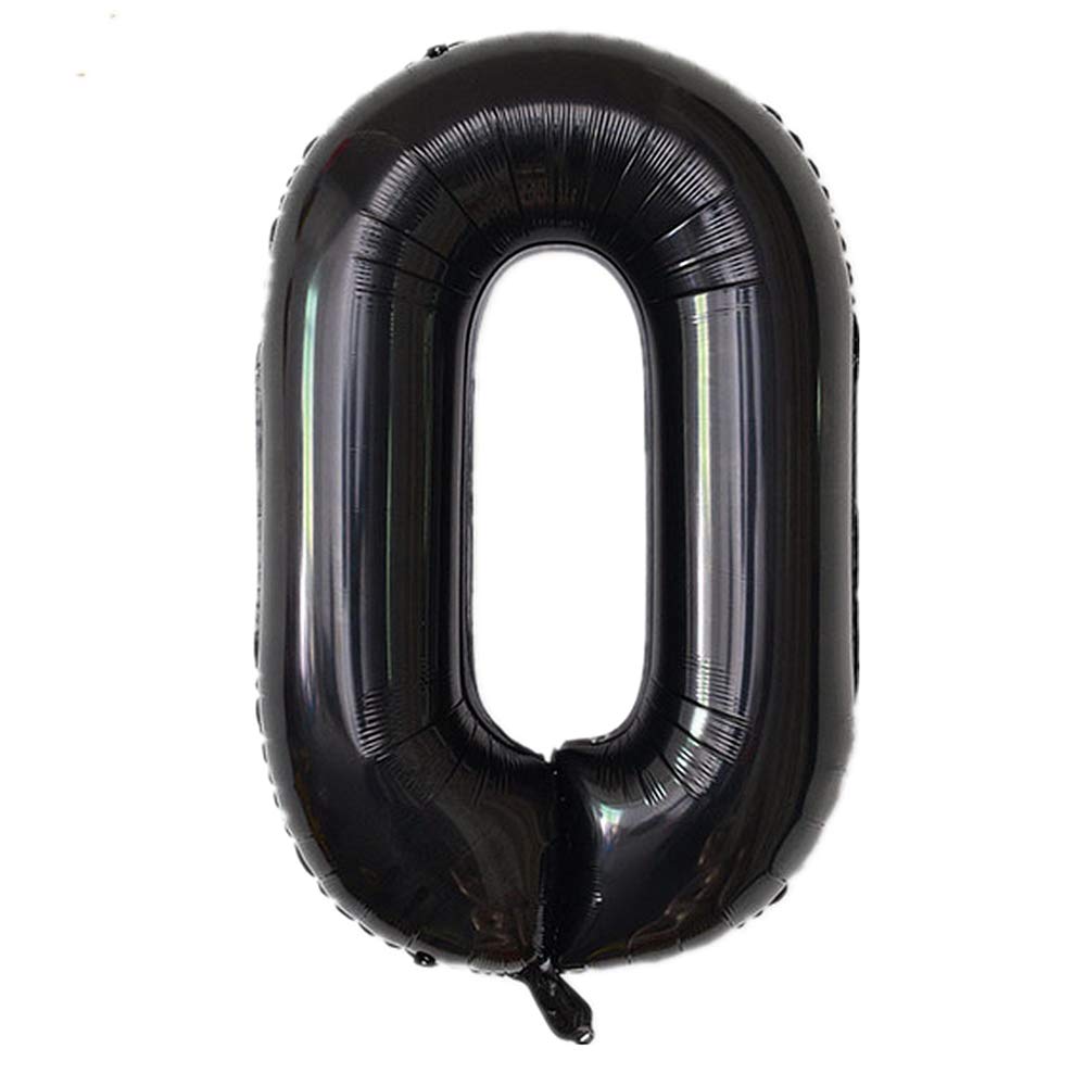 YPSelected 32 Inch Large Foil Helium Number Balloon Birthday Wedding Party 0-9 (Black, 0)