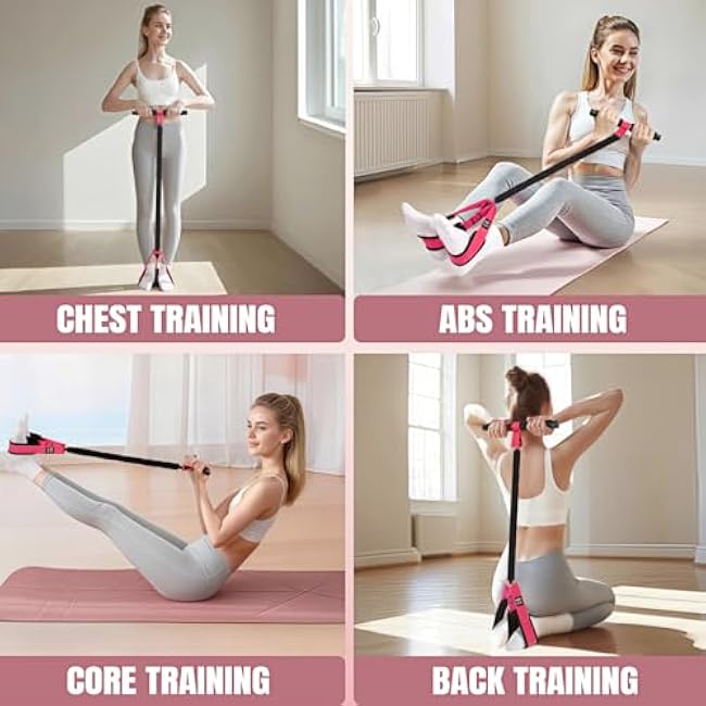 Resistance Band, Foot Pedal Resistance Band with Handle, Exercise Bands for Sit-ups, Home Gym Fitness Equipment, Natural Latex Fitness Bands for Abdomen, Waist, Arm, Leg Slimming Training