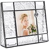 J Devlin Pic 278 Photo Frame Series Vintage and Bevel with Heart Charm - Available in 3x3 or 4x6 Landscape or Portrait (3x3)