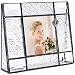 J Devlin 3x3 Stained Glass Picture Frame - Vintage & Bevels with Heart Charm