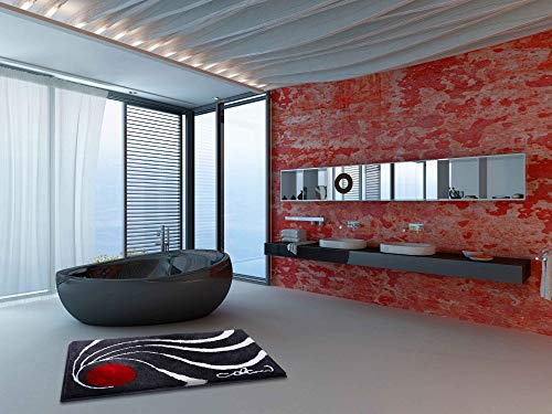 Grund Designer Bath Mat COLANI, Ultra Soft and Absorbent, Anti Slip, 5 Years Warranty, Colani 18, Bath Mat 60x100 cm, Anthracite