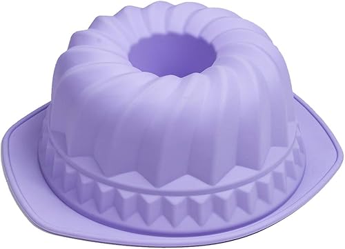 Miniatura 7 de Webake Molde de silicona acanalada Pan antiadherente Kugelhopf Cake Molde de silicona de 9 pulgadas para horno - rojo