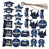 FOYTOKI 24pcs Versatile Graduation Party Supplies Glitter Graduation Hanging Tags for Decor Photo Props