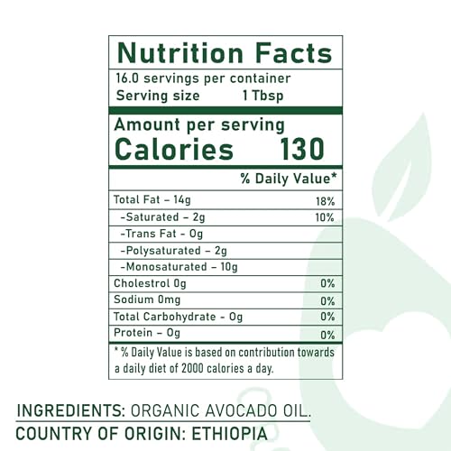 Image of AEVO Organic Extra Virgin Avocado Oil - Unrefined & Cold Pressed Cooking Oil for Frying, Grilling, Roasting & Baking with Monounsaturated Fats, Vitamin E & Omega-9-250ml Bottle