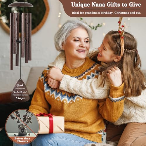 Image of Soopau Nana Gifts, 32 inch Bronze Wind Chimes Nana Gift, Grandma Gifts from Grandkids, Christmas Birthday Gift for Grandma Nana Grandmother