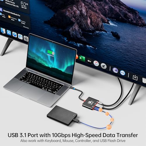 Dock Switch 2 portátil 4K@60Hz para Steam Deck y Switch OLED con puerto USB 3.1 5