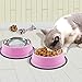 Soleebee Rosa Hundenapf aus Edelstahl Melamin-Napf für kleine Katzen Hunde rutschfeste Hundenapf 2er Set (200ML)