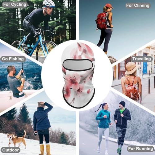 Balaclava para hombre, máscara de esquí para mujer con flores cereza, cubierta facial completa para ciclismo miniatura 6