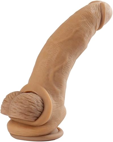 Miniatura 4 de VFD5458 - Funda extensora de manga suave y realista para hombres, manga de extensión de mejora masculina (M-marrón, 8 pulgadas)