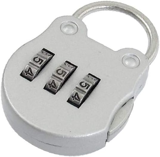 ZF4KPYPortable Silver Tone 3 Digits Bag Design Combination Luggage Lock Padlock(Plata portátil Tono de 3 dígitos Dise?o de la Bolsa Combinación de equipaje Candado