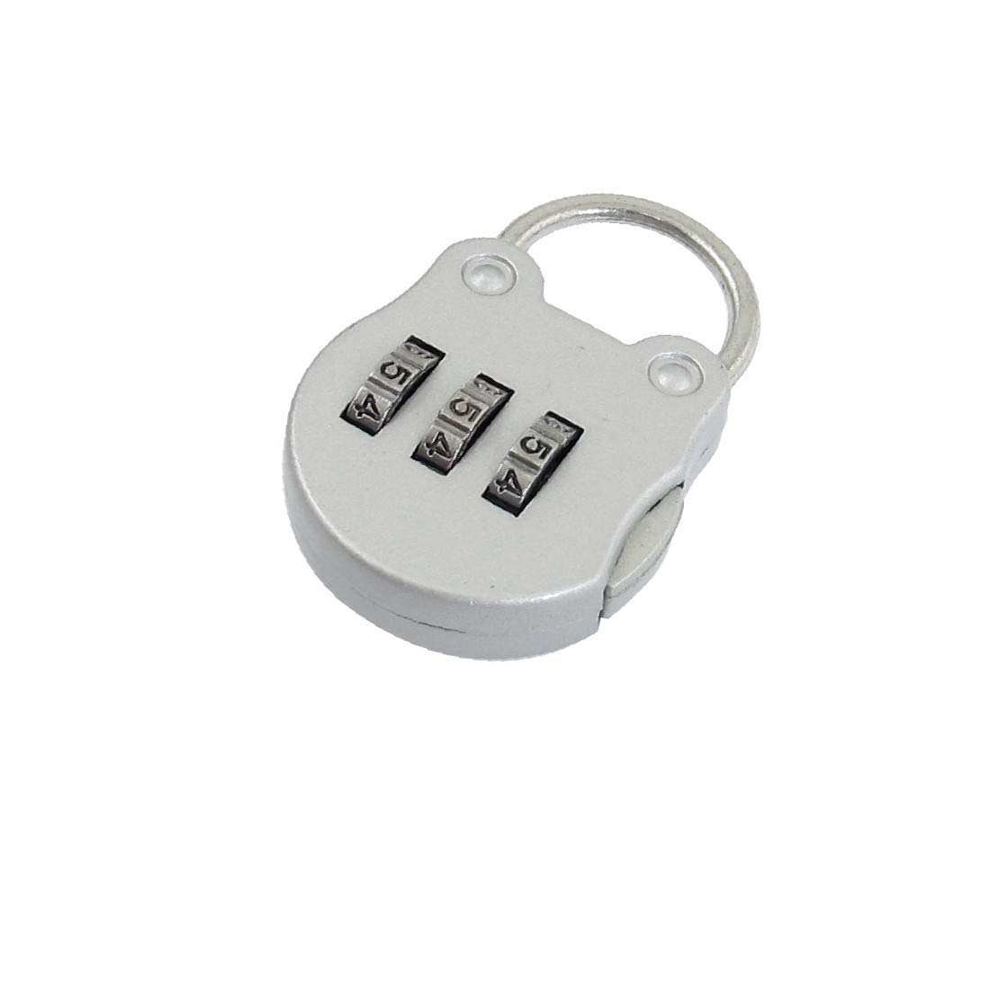 ZF4KPYPortable Silver Tone 3 Digits Bag Design Combination Luggage Lock Padlock(Plata portátil Tono de 3 dígitos Dise?o de la Bolsa Combinación de equipaje Candado