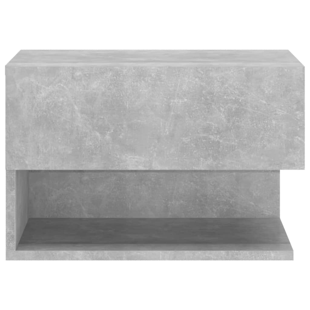 Comodino a Muro Grigio Cemento Tavolino Notte Supporto Salvaspazio Mobile Camera Soggiorno Organizer Ripiano Appoggio Con Contenitore Elegante