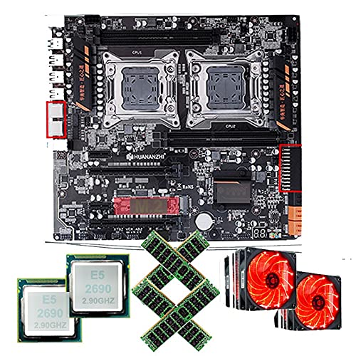 Computer Motherboard Fit for HUANANZHI X79-4D Dual Socket Motherboard Bundle M.2 NVMe SSD Slot 2 CPU