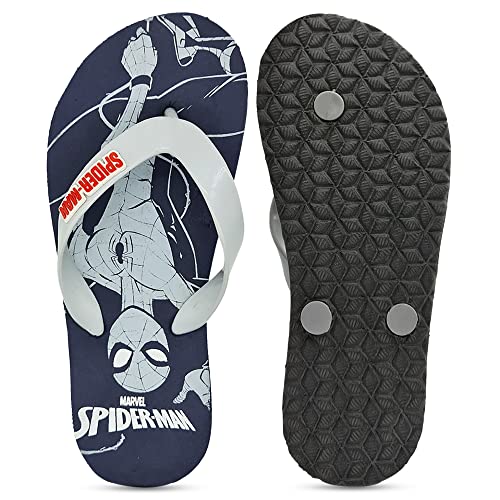 Image of Kidsville Spiderman Printed Blue Flipflops for Boys