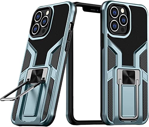 Coque iPhone 14 Pro antichoc militaire avec béquille et support aimanté bleu protection armure