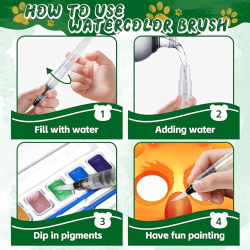CHICAUP Paint with Water Coloring Books for Kids, 24 Pcs Paper Mache Masks, Jungle Zoo Animals Cartoon Masks, Mess Free Watercolor Painting Activity for Kids - image 8