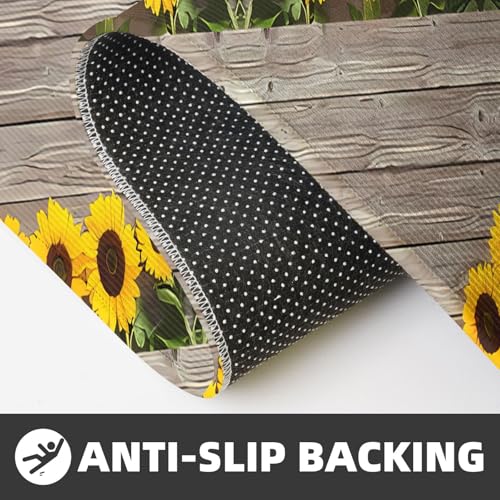 Alfombrillas de cocina antideslizantes y protectoras de suelo con girasoles 4