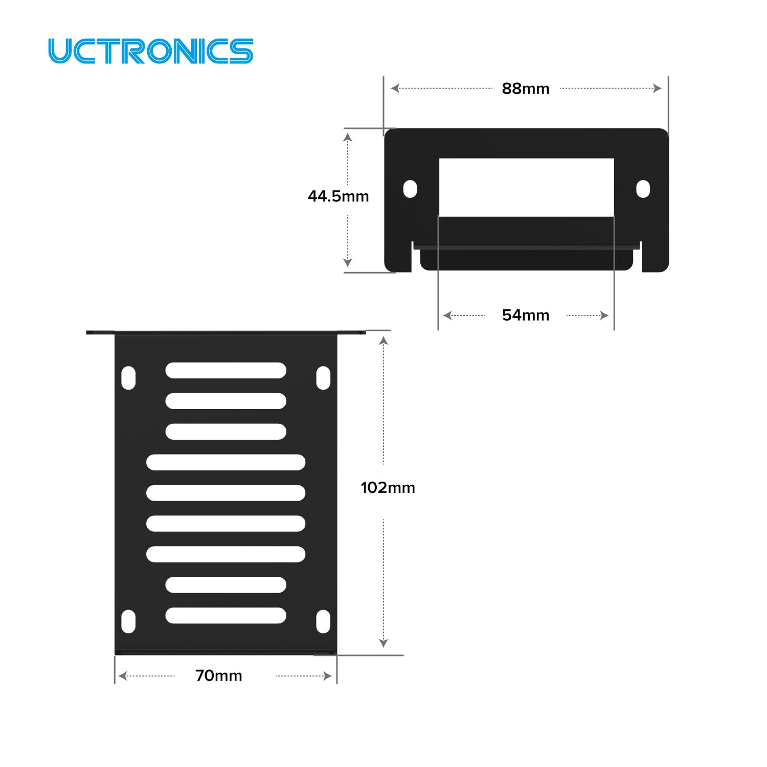 UCTRONICS Supporto rack Raspberry Pi in acciaio al carbonio 19" 1U, può contenere fino a 5 schede Raspberry Pi 5/4B/3B+, staffe frontali rimovibili, compatibile con SSD da 2,5"