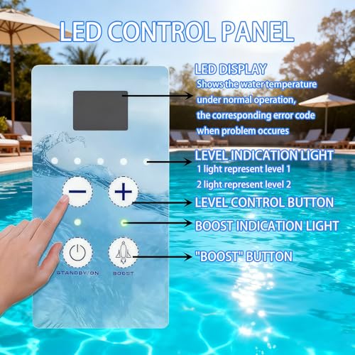 Image of Salt Chlorine Generator with LED Control Panel & Salinity Display, Salt Water Pool Chlorinator for Swimming Pools and SPAs, 8g-20g /h Output with Simple Use 20g /h