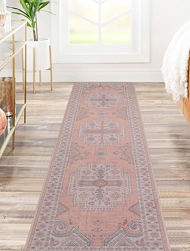 Washable Runner Rug Hallway Carpet : 2x8ft Stain Resistant Entryway Runner No Crease Non Slip Laundry Room Floor Rug for Indoor Kitchen Bedroom Bedside Entryway Entry Foyer Dining Office Farmhouse