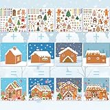 XZENTIRA 32 Sheets Christmas DIY Gingerbread Stickers Make a Gingerbread House DIY...