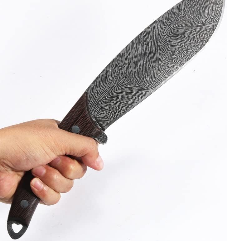 Meat Cleaver,Cleaver Knife 8 Inch Wood Chopper Knife With Holster Sharp Hunting Camping Cleaver Machete Handmade Longquan Kitchen Knives Bone Poultry Tools, LAMAJIGA5844